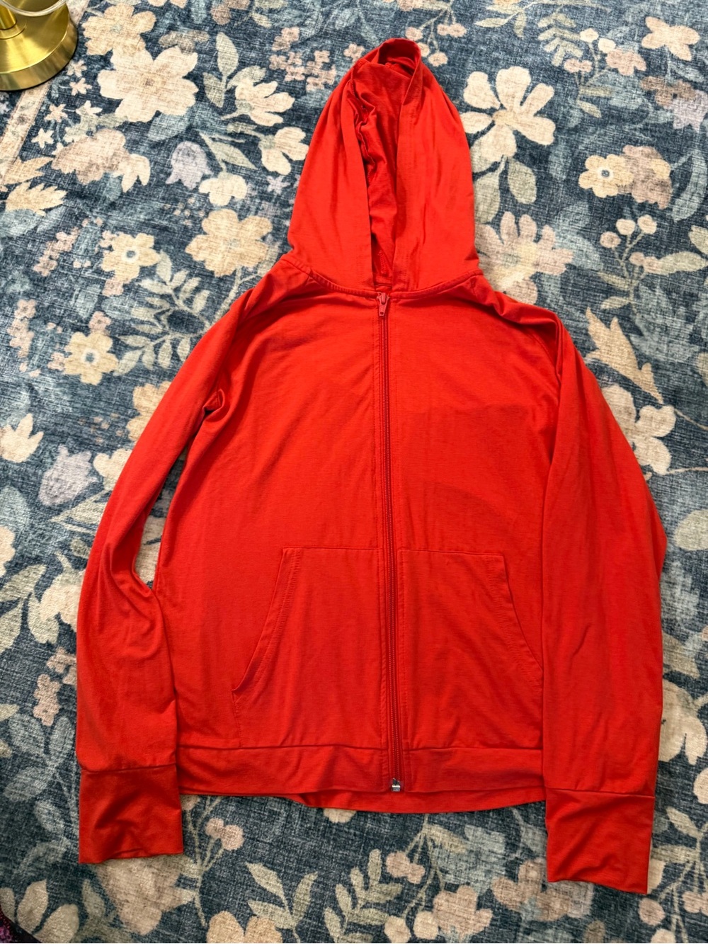 We Wander Bright Red Zip-Up Hooded Jacket child large 12-14